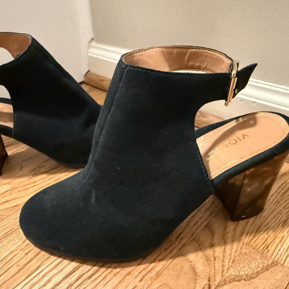 Vionic Black Suede Heeled Boots